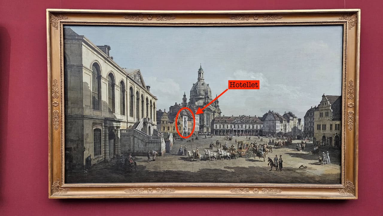 Maleri av kunstneren Canaletto, Dresden Neumarkt.