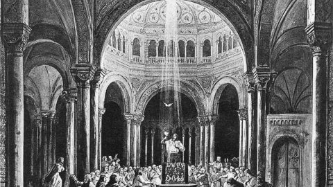 operatur-parsifal_joukowsky Tredje akt av Parsifal, scenedekorasjon av Paul von Joukowsky (1882)